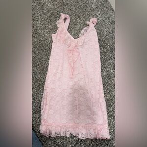 Elegant Pink Lace Nightgown